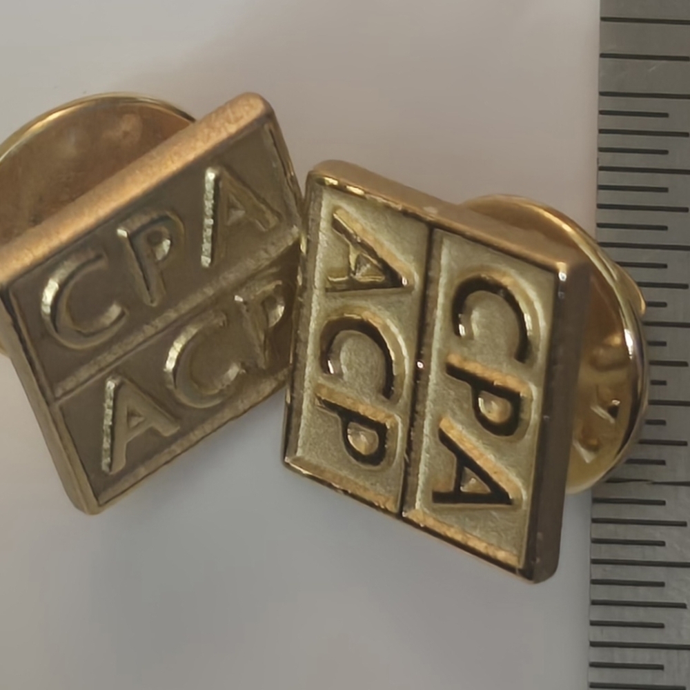 3/$20 CPA ACP Canadian Police Association 1/2" x 1/2" Gold Tone Metal Pin